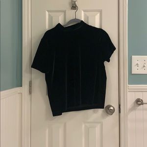 Velvet mock neck tee